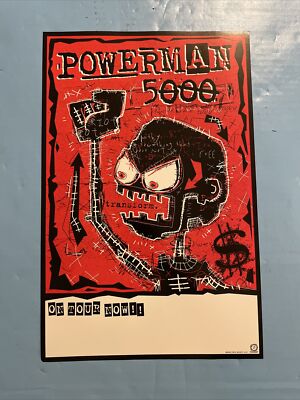 S2 POWERMAN 5000 Rare 2003 PROMO POSTER Tour Now Transform 11 X 17