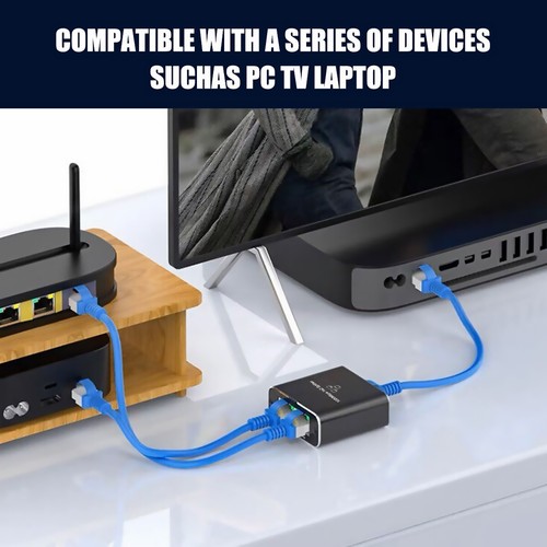1 to 2 Out Network Splitter 1000Mbps RJ45 Ethernet Splitter with USB Cable - 第 18/21 張圖片