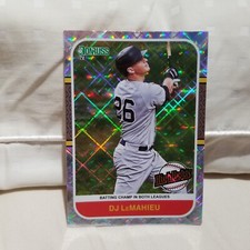 DJ LeMahieu 2021 Donruss Highlights Diamond Silver #d /349 2 Card Lot #HI5