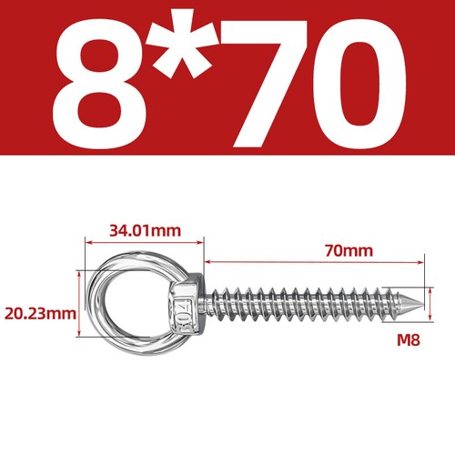 Hebeösenschraube A2 304 Edelstahl Holzschraube Marinequalität M4 bis M12 - Bild 31 von 51