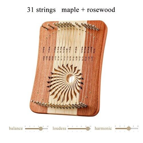 31 Saiten Mini Daumen Kalyre 17 Kalimba Fingerharfe Holz Finger Leier Musical - Bild 12 von 30