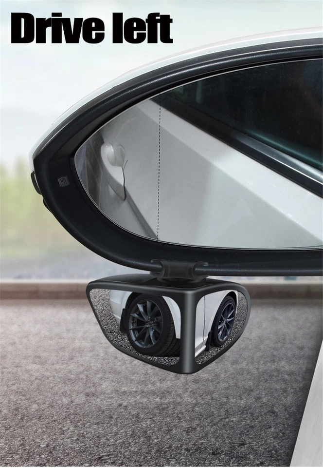 Espejo retrovisor punto ciego 360° convexo gran angular para coche SUV lado izquierdo Foto 2 de 4