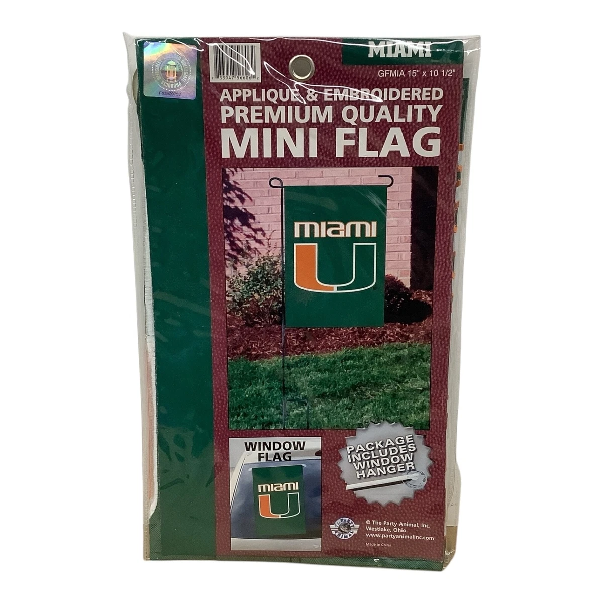 Mach-E Windshield Decal with University of Miami Logo; White (Universal