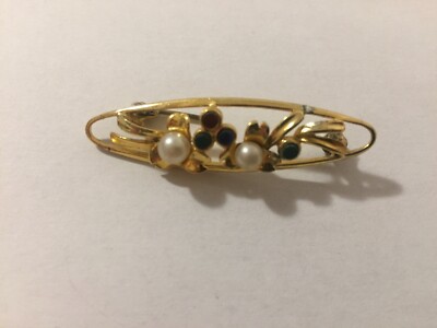 Jolie broche ancienne fantaisie corne d'abondance - Montres & Bijoux