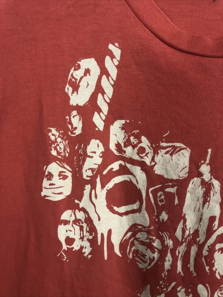 Camiseta Fresh Jive Vintage Gráfica Caras Naranja - Se Ajusta a Hombre Pequeña/Mediana Foto 3 de 4