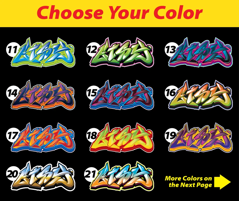 Vinilo personalizado graffiti nombre calcomanía pegatina | pared vaso ventana coche Foto 3 de 4