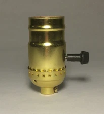NEW 3 Way Turn Knob Lamp Socket for standard size Light Bulbs  #CS346