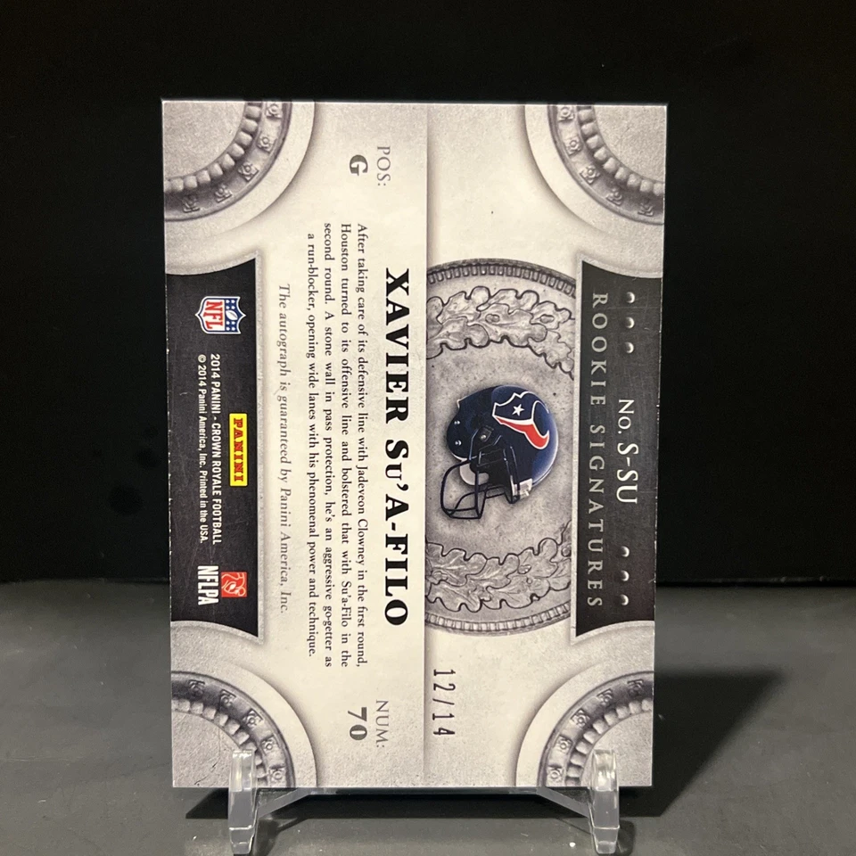 Xavier Su'A-Filo 2014 Crown Royale Auto Autograph RC Houston Texans 12/14   - Image 2 of 2