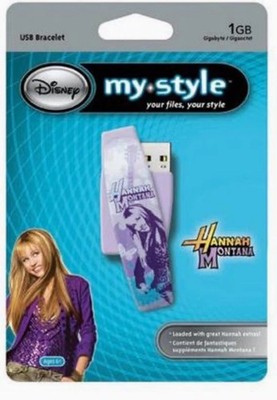 Hannah Montana 1gb usb flash drive Bracelet. Rare - NIP - Loaded W/ HM CONTENT