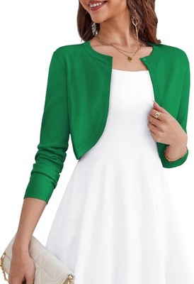 Women??s Long Sleeve Cropped Knit Cardigan Open Front Bolero Shrug Sweater S-XL