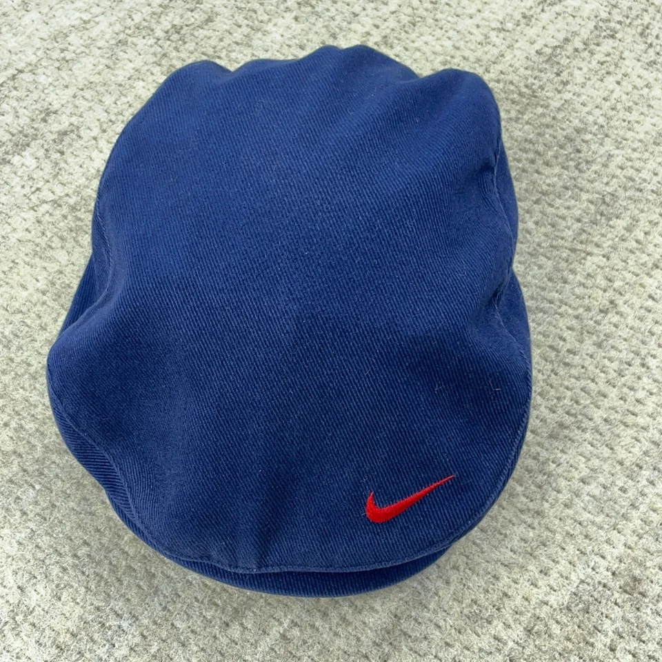 Vintage Nike Newsboy Hat Cap Cabby Flat Blue Red Swoosh Y2K Paperboy Size Small - Image 3 of 4