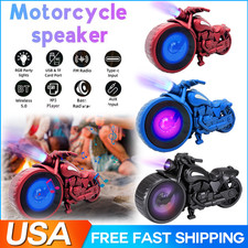 Portable Bluetooth Motorcycle Replica Speaker with RGB LED Lights FM Radio TWS