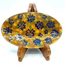 Vintage Enamel on Copper Abstract Dish Bowl M...