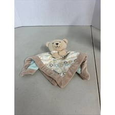 Carter's Teddy Bear Lovey Security Blanket Tan White Mint Green Circles 2016