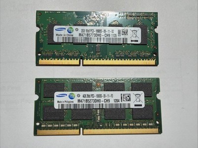 2x 2GB Samsung M471B5773DH0-CH9 PC3-10600S DDR3-1333MHz 204pin So-DIMM Memory