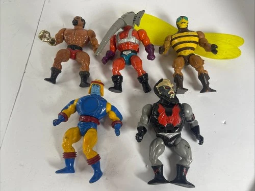 Vintage MOTU He-Man Figure Lot 5x Jitsu Buzz-Off Hordak Sy-Klone 80s