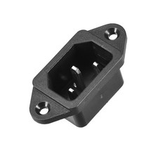 Screw Mount 3 Pin IEC320 C14 Inlet Power Socket AC 250V 10A Black 2Set