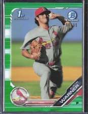 Austin Warner 2019 Bowman Chrome Prospects Green Refractor SN #/99