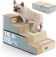 Dog Stairs Small Dogs 18.5" H 4-Step Extra Wide Dog Steps Bed Pet Stairs Bed