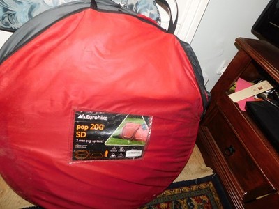 2 PERSONEN CAMPING POP UP ZELT EUROHIKE POP 200 SD IN ROT