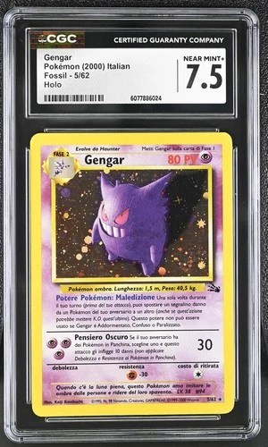 CGC 7.5 ITALIAN Gengar 2000 Fossil 5/62 Holo Pokemon Card