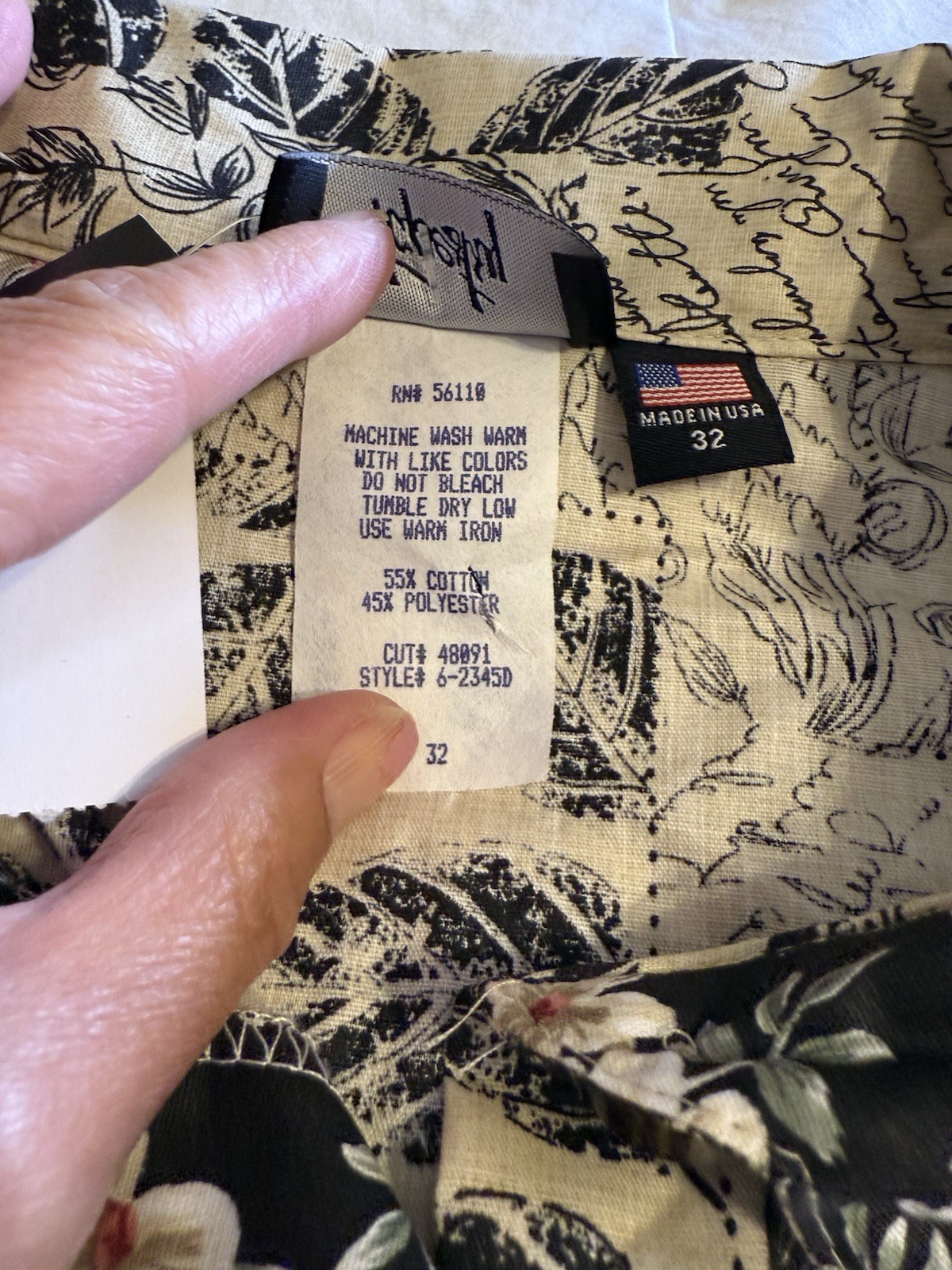 VTG Tapestry Floral Patchwork Button Up Top Plus … - image 5