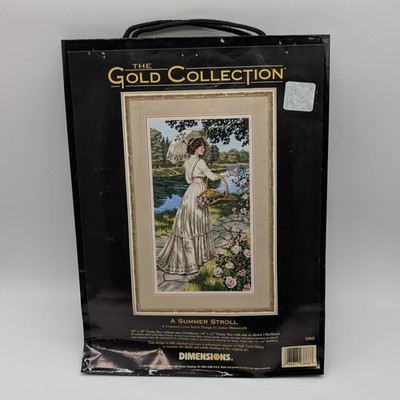 VTG Dimensions The Gold Collection A Summer Stroll Cross Stitch Kit 3868 Unused