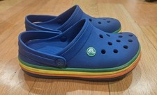 Kid's Rainbow Crocs Blue Green Yellow Orange- Juniors Size J3