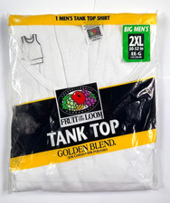 Fruit of the Loom Tank Top NEW VINTAGE 1998 Size 2XL XXL Golden Blend White