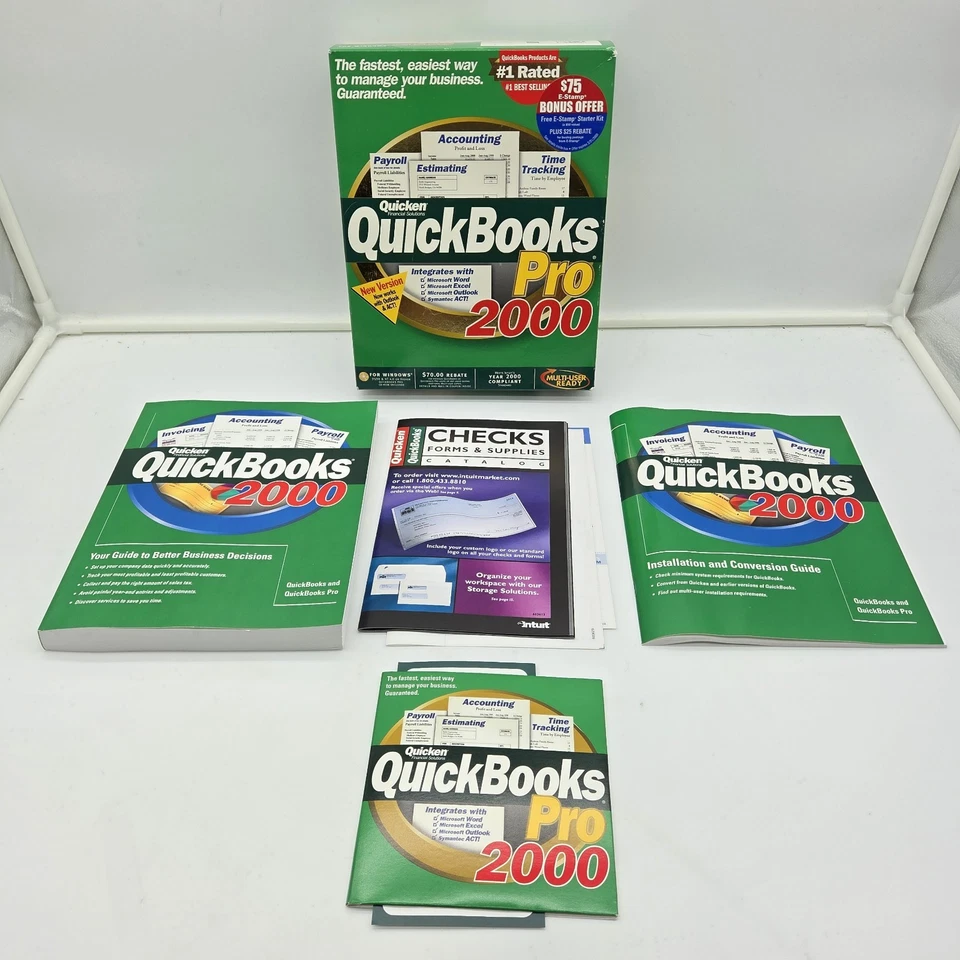 QuickBooks Pro 2000 (Intuit Quicken, Windows, New Open Box with Manuals) - Image 4 of 4
