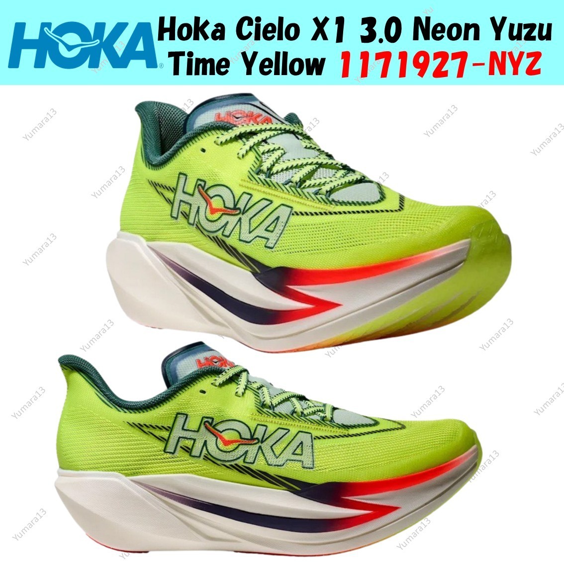 Hoka Cielo X1 3.0 Neon Yuzu Time Yellow 1171927-NYZ Men's Size