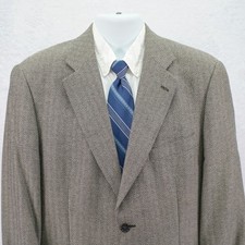 Paul Fredrick Textured Tweed Wool Silk Nylon Sport Coat Brown Herringbone 42R