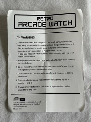 ThinkGeek Retro Arcade Watch Galactic Defense Working w/ Box NEW