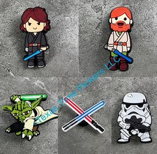 5-Pack Clone Star Wars Shoe Charms FOR Clogs Anakin Skywalker Obi-Wan Yoda Charm