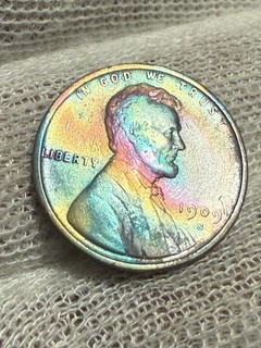 1909 S Lincoln Wheat Cent Penny High Grade Lustrous UNC KEY DATE! Toned