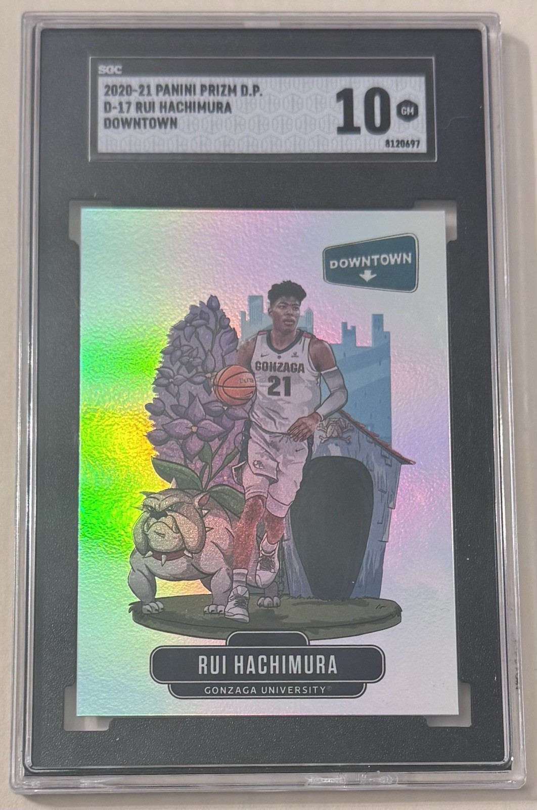 2020-21 Panini Prizm Draft Picks Downtown Rui Hachimura Rookie  #D-17 SGC 10 🔥