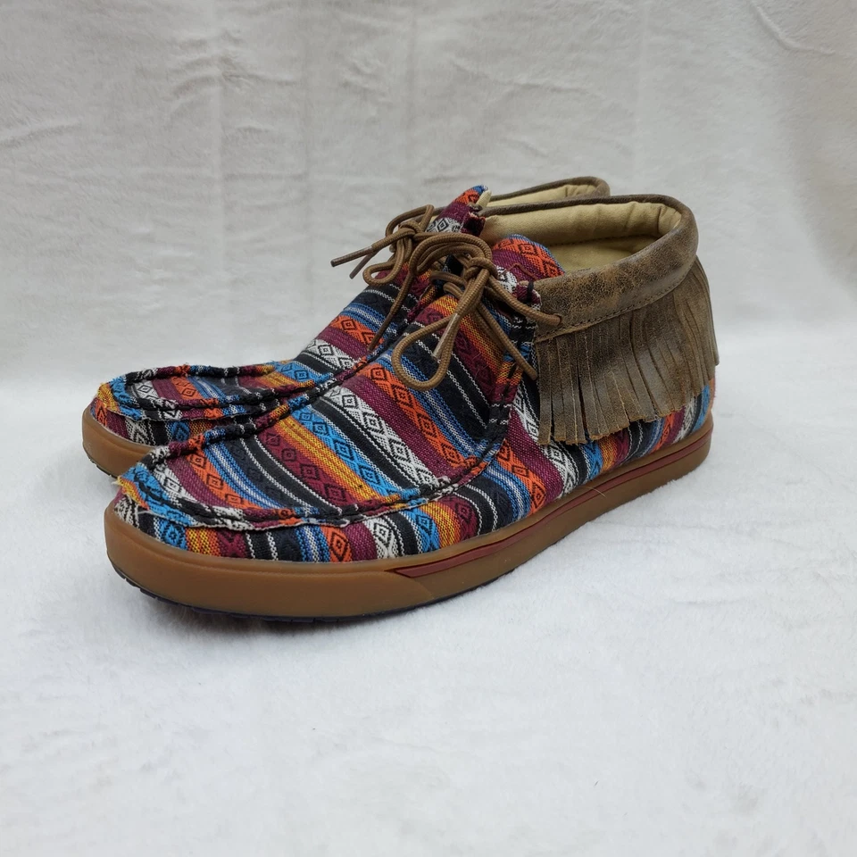 Twisted X Shoes Women's Size 10M Multicolor Serape Fringe Chukka Bootie WCA0021 - Image 2 of 4