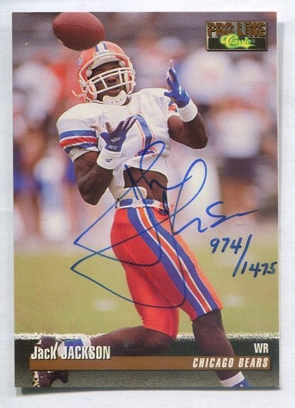 Jack Jackson 1995 Pro Line #974/1475 AUTOGRAPH (FLORIDA GATORS - CHICAGO BEARS)