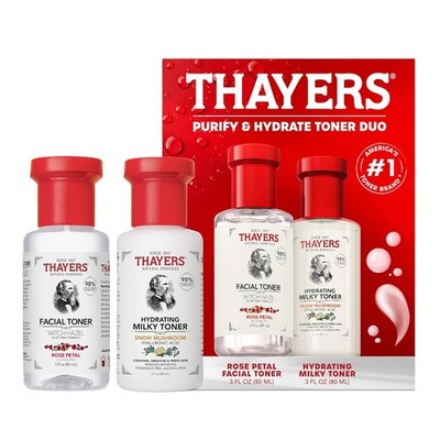 Thayers Purify & Hydrate Skin Care Set, Includes Rose Petal Facial Toner to Redu