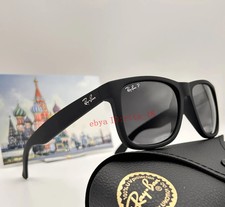 Ray-Ban Justin RB4165 622/2V Polarized Sunglasses 54mm Matte Black Grey Lens UV