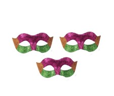 Women Masquerade Mask Mardi Gras Glitter 3 Pack Deluxe Masks. Fox Eyes Half Face