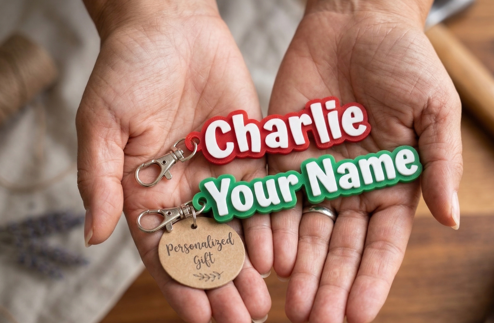 Personalized Keychain for Kids & Adults - Custom Bag Tag - School Backpack Charm-image