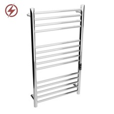 Dry Electric Polished Heated Slimline Towel Rail TUBO 500mm(w) x 900mm(h) 100W