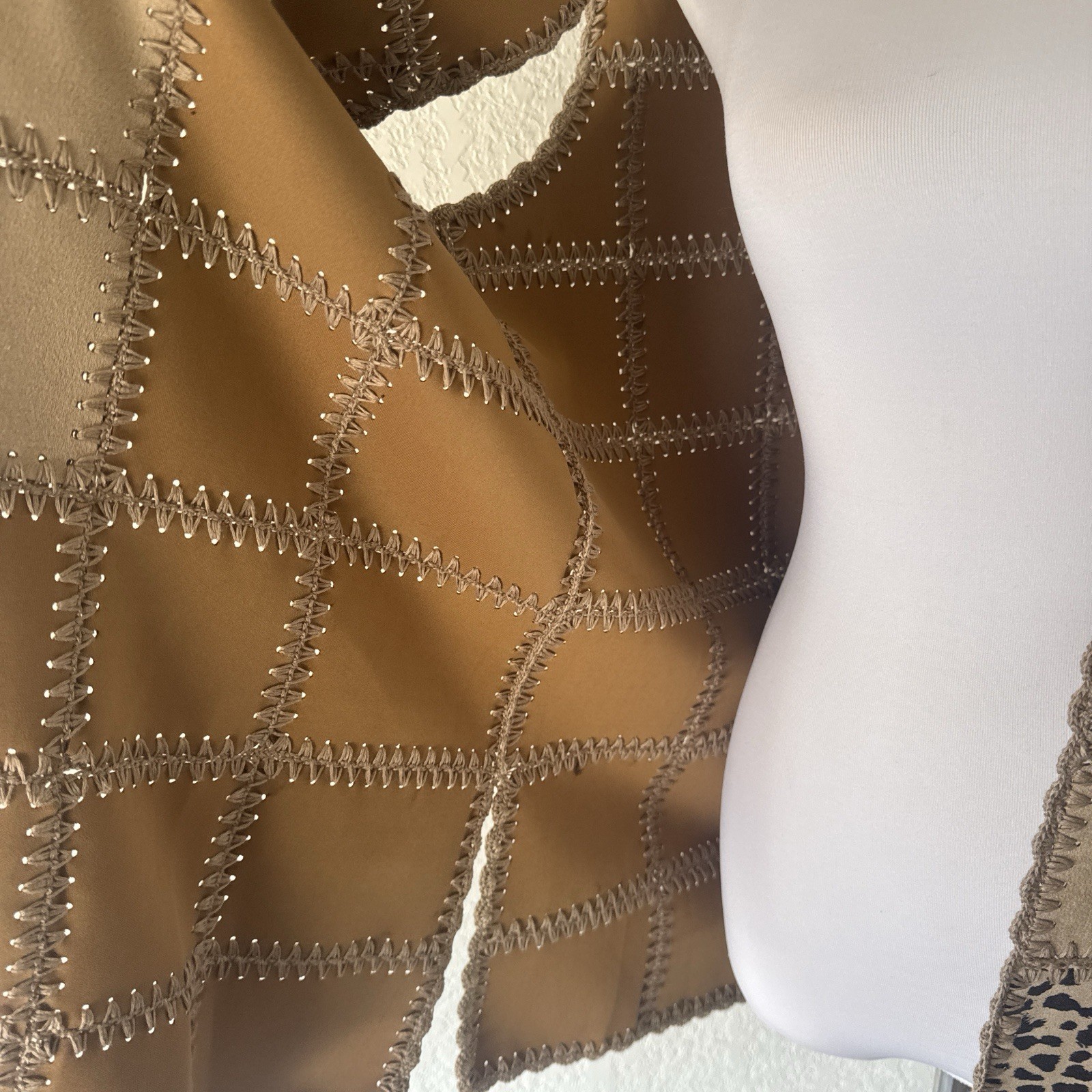 JohnMark animal print patchwork vest with button … - image 6