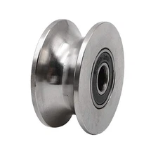 304 Stainless Steel 2" Sliding Gate Roller Wheel Bearing U Groove Pulley Bear...