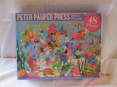 NEU FABRIKVERSIEGELT PETER PAUPER PRESS 48-TEILIGES BODENPUZZLE MEERJUNGFRAU ABENTEUER.