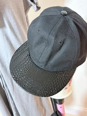 RFST Premium Headwear Black Snakeskin Brim Snapback Cap