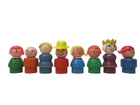 Eight Vintage Fisher Price Little People~with Wooden Bases as pictured