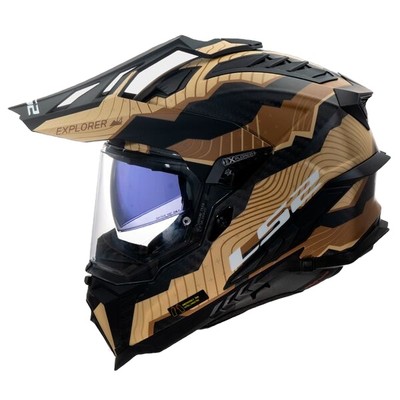 LS2 MX701 Carbon Explorer Trick Brown Sand - Adventure Helmet