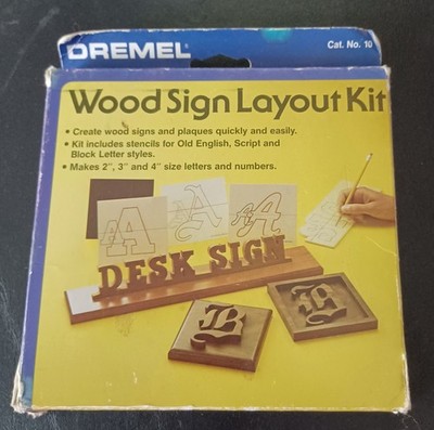 Dremel Wood Sign Layout Kit Cat. No. 10 - Appears Unused with Bonus Stickers